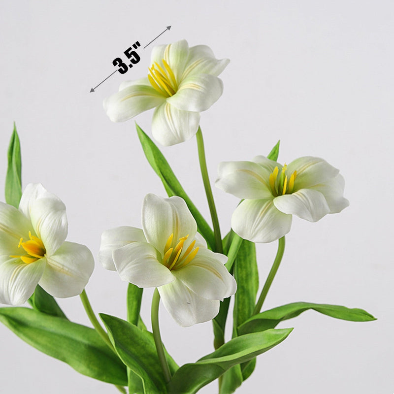 18 Inch Artificial Tulip Stems with Leaves, 10 Pcs Real Touch Silk Flowers Bulk