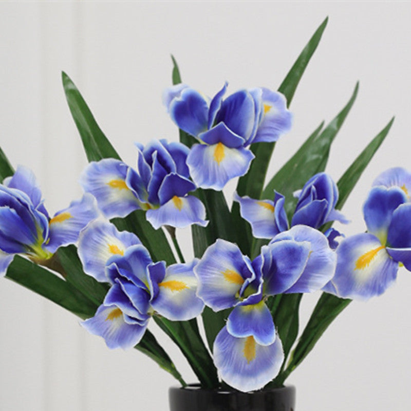 19.6 Inch Artificial Silk Iris Flower Bush Stems, 6 Pcs, Bulk Wedding and Home Decor Floral Arrangements