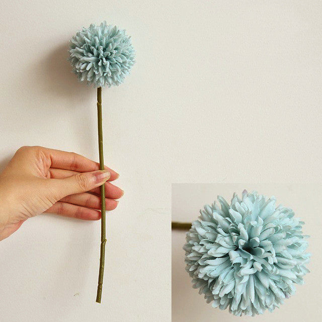 11.4 Inch Artificial Silk Pompon Mum Chrysanthemum Flowers with Stems, Bulk Wholesale Kiku Flowers