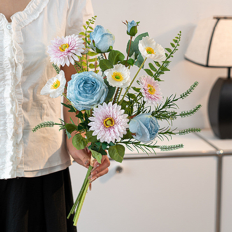 19 Inch Silk Artificial Flower Bouquet, Pre-Arranged, Bulk Wedding and Home Decor Centerpieces