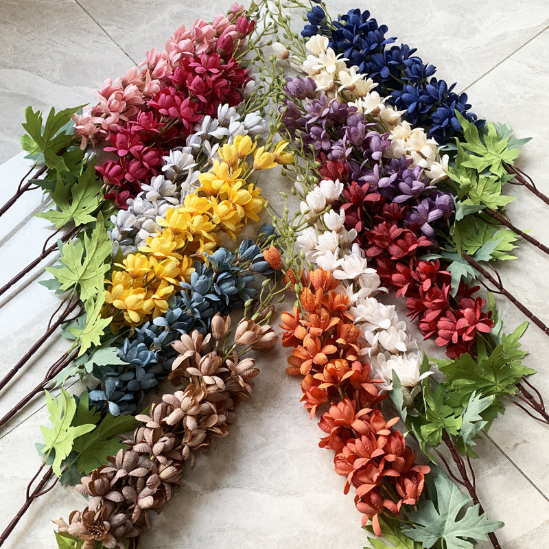 5 Pcs 46 Inch Artificial Bluebonnet Stems Blue Flowers Bulk Silk Floral Arrangement