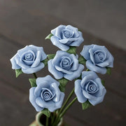 Porcelain Rose Flower Stems 10 Pcs Ceramic Craft Floral Decoration Bulk