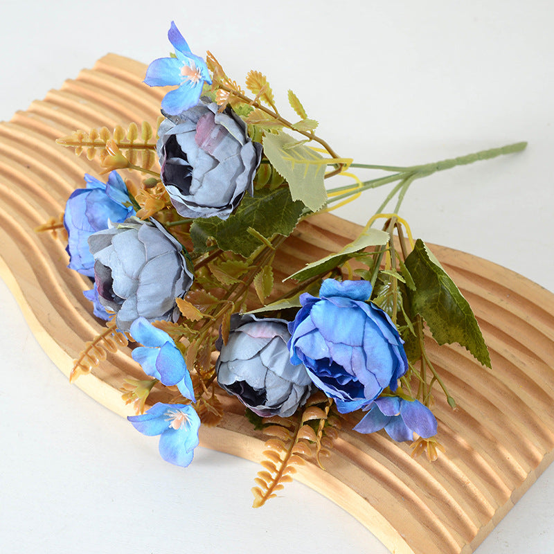 11 Inch Small Artificial Peony Bush Bouquet 10 Pcs Bulk Wedding Craft Flowers