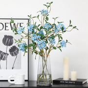 2 Pcs 33.4 Inch Blue Plumbago Artificial Silk Flower Stems