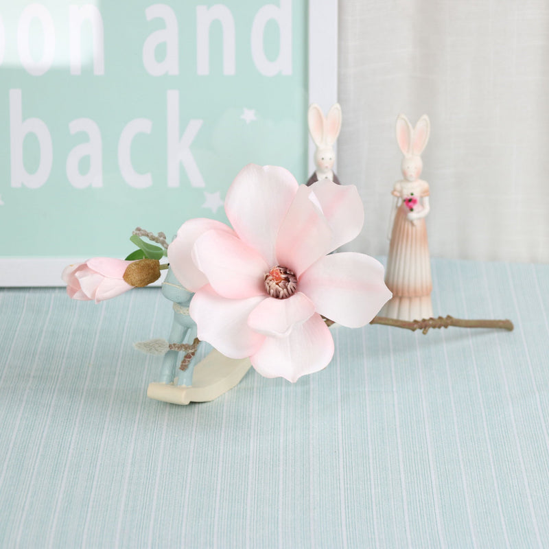 14 Inch Artificial Magnolia Stems 10 Pcs Realistic Silk Flowers Bulk Wholesale