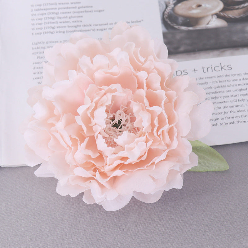 2 Pcs Artificial Faux Peony Flower Heads for Crafts, Bulk Pack