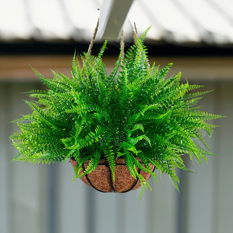 Boston Fern Hanging Topiary Baskets, Artificial, Bulk Quantity for Outdoor Decor