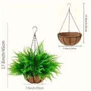 Boston Fern Hanging Topiary Baskets, Artificial, Bulk Quantity for Outdoor Decor