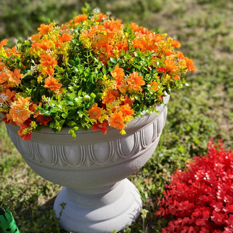 24 Bundles Artificial Spring Daisy Flowers with Greenery, UV Resistant, Outdoor Durable