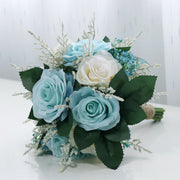 7 Inch Artificial Rose Bridesmaid Bouquets 10 Pcs Silk Wedding Flowers Bulk
