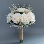 7 Inch Artificial Rose Bridesmaid Bouquets 10 Pcs Silk Wedding Flowers Bulk