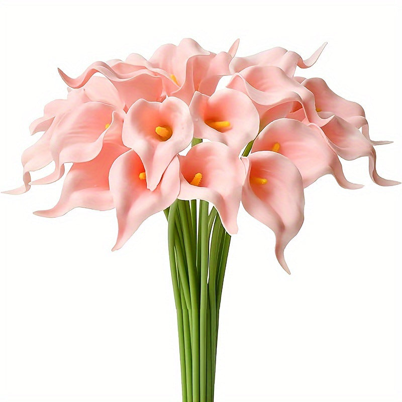 20 Pcs Artificial Calla Lily Bouquets Real Touch Silk Flowers for Centerpieces