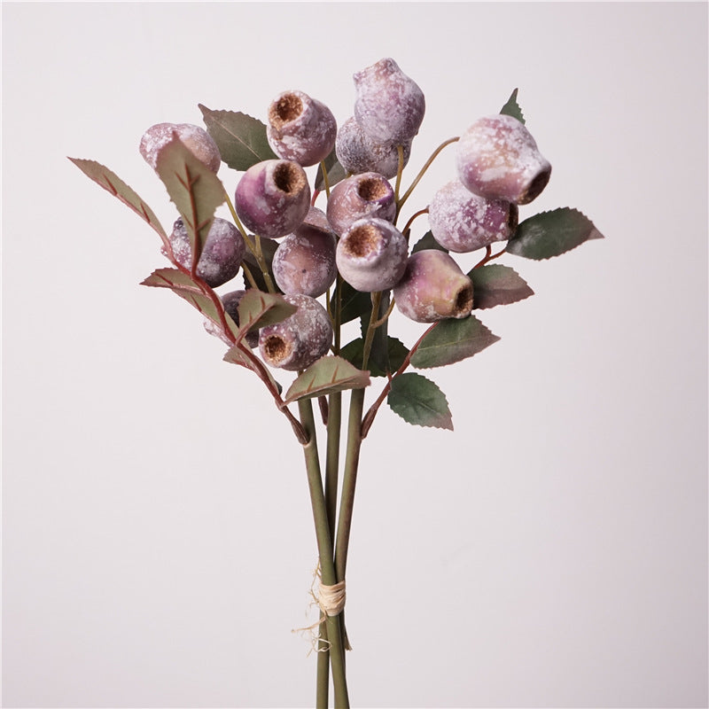 3 PCS 12 Inch Artificial Lithocarpus Pachylepis Fruit Stems Faux Pipe Fruits for Vase Fillers