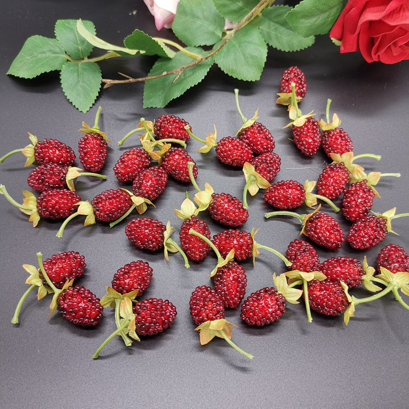 10 Pcs Artificial Mulberry Fruit Stems, Lifelike Silk Mulberry Decorations for Home, Bulk Set