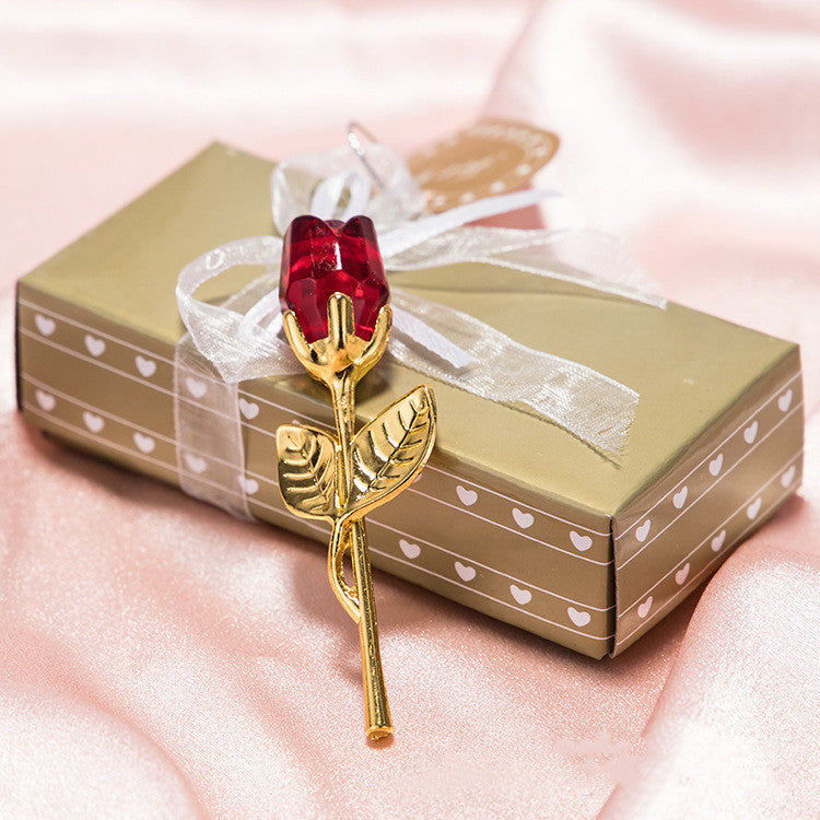 3.5 Inch Small Artificial Crystal Rose – Bulk Quantity, Decorative Flower for Gifts