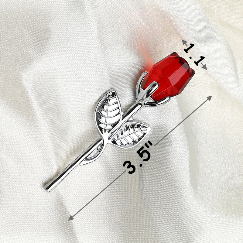 3.5 Inch Small Artificial Crystal Rose – Bulk Quantity, Decorative Flower for Gifts