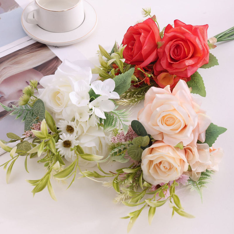15.7 Inch Artificial Rose Bouquet, Bulk Bundle, Wholesale Quantity