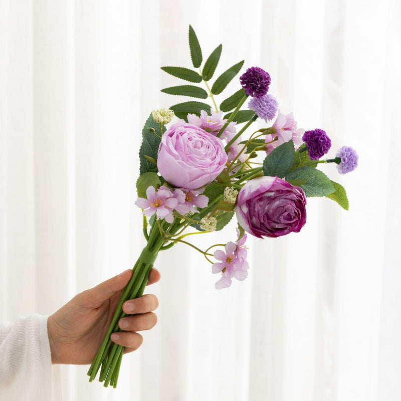 13 Inch Faux Peony Bouquet 10 Stems Artificial Silk Flowers for Wedding Crafts Bulk Bundle