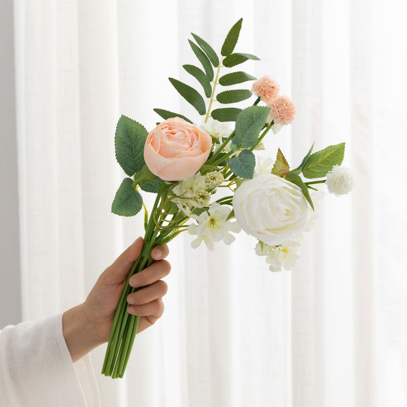 13 Inch Faux Peony Bouquet 10 Stems Artificial Silk Flowers for Wedding Crafts Bulk Bundle