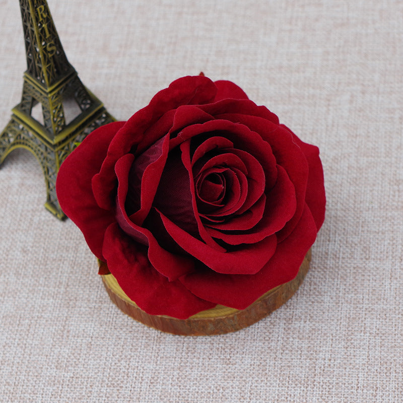 10 Pcs Artificial Bionic Flannel Rose Heads for DIY Wedding Party Baby Shower Decoration