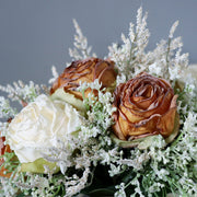 10 Pcs Burnt Orange Artificial Silk Rose Wedding Bridal Bouquet Flowers Bulk Wholesale