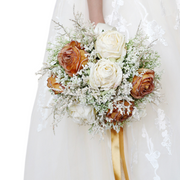 10 Pcs Burnt Orange Artificial Silk Rose Wedding Bridal Bouquet Flowers Bulk Wholesale