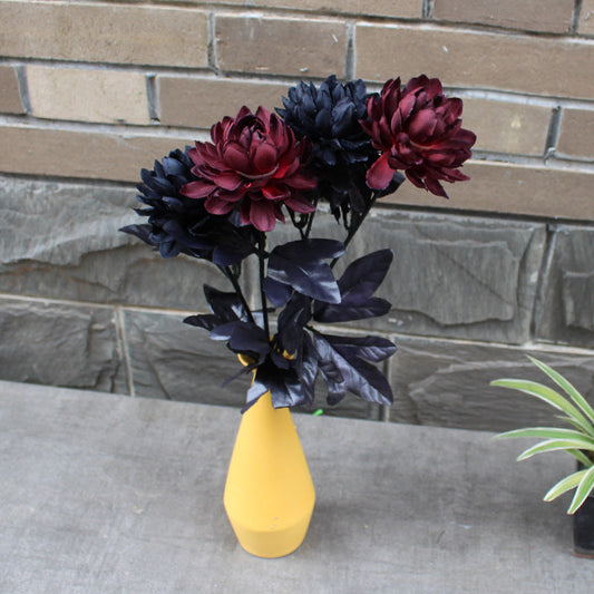 10 Pcs 15 Inch Artificial Dahlia Stems Halloween Flowers Bulk Wholesale