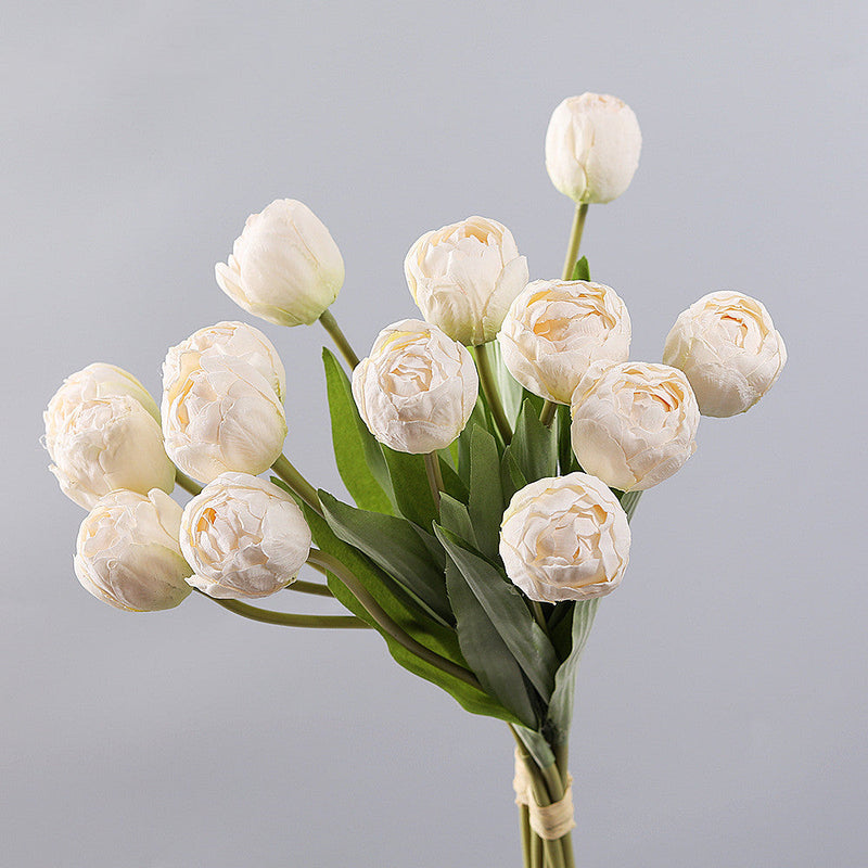 7 Pcs Burnt Orange Artificial Tulip Stems Bouquet Bulk Wholesale Silk Flowers