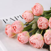 7 Pcs Burnt Orange Artificial Tulip Stems Bouquet Bulk Wholesale Silk Flowers
