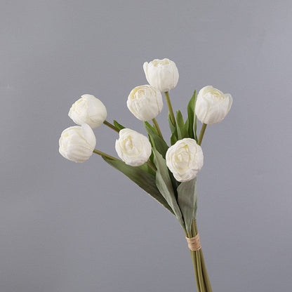 Bulk 7 Pcs Artificial Burnt Tulip Stems Bouquet Wholesale