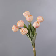 7 Pcs Burnt Orange Artificial Tulip Stems Bouquet Bulk Wholesale Silk Flowers