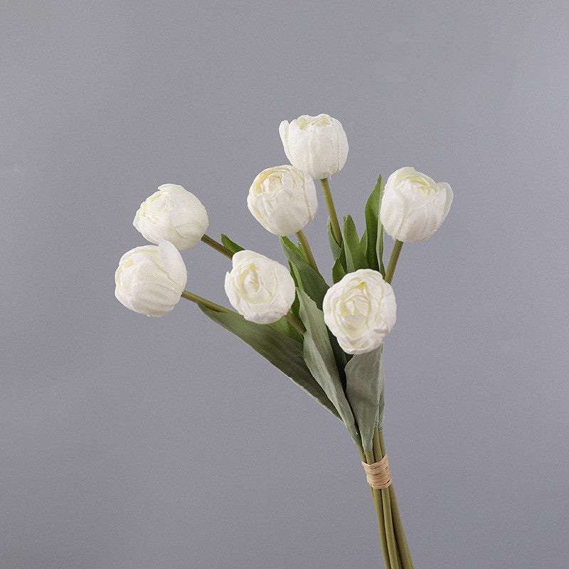 7 Pcs Burnt Orange Artificial Tulip Stems Bouquet Bulk Wholesale Silk Flowers