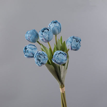 Bulk 7 Pcs Artificial Burnt Tulip Stems Bouquet Wholesale