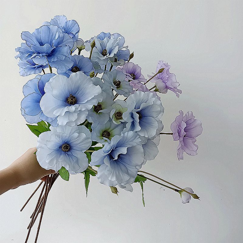 19 Inch Butterfly Ranunculus Stems 10 Pcs Silk Artificial Flowers Bulk