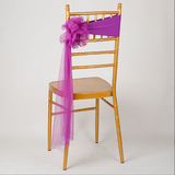 Bulk 2 Pcs Organza Back Flower Chair Sashes Wedding Banquet Decoration Wholesale