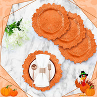 Premium 100 Pcs 13" Gold Charger Plates Set Metallic Ruffled Rim Wedding Party Holiday Decor with Elegant All-Weather Table Settings