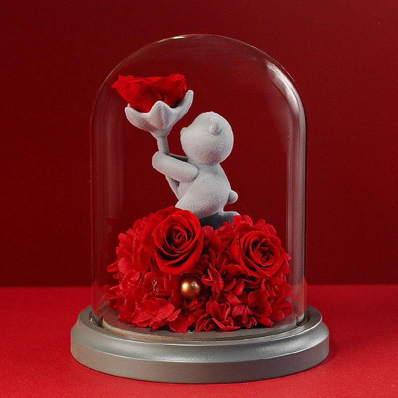 Preserved Rose with Teddy Bear Valentine’s Day Gift Set for Her Bulk Wholesale