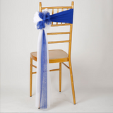 Bulk 2 Pcs Organza Back Flower Chair Sashes Wedding Banquet Decoration Wholesale