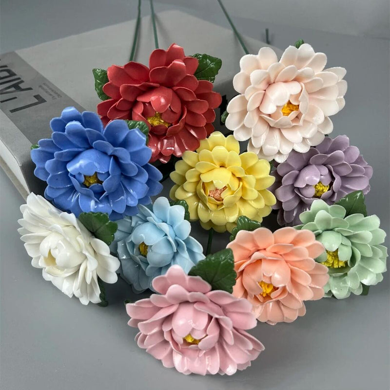 Porcelain Camellia Flower Stems 10 Pcs Ceramic Artificial Floral Craft Decoration
