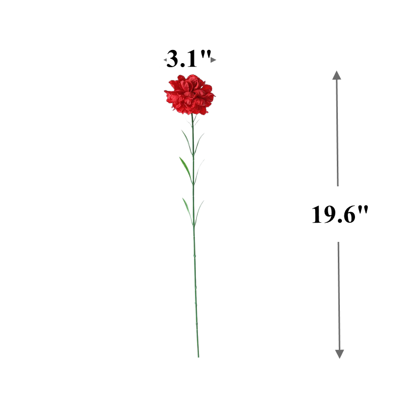 19 Inch Artificial Silk Carnation Flowers Bulk Wholesale