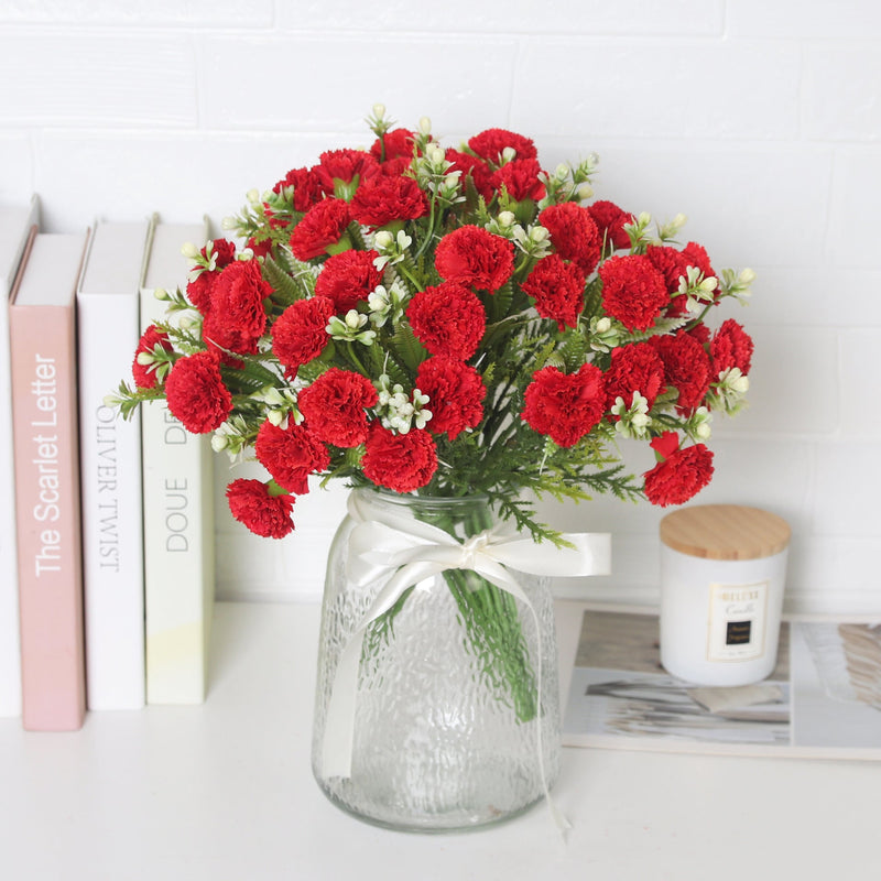 12.6 Inch Artificial Silk Carnation Bouquet Bulk Wholesale