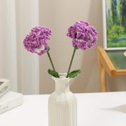 2 Pcs 13.7 Inch Artificial Knitted Carnation Flower Stems Bouquet for Crafts