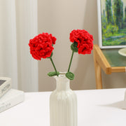 2 Pcs 13.7 Inch Artificial Knitted Carnation Flower Stems Bouquet for Crafts