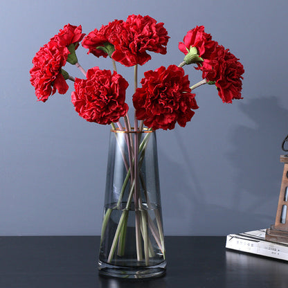 Bulk Autumn Silk Flowers 17" Burnt Retro Curly Edge Carnation Stems Wholesale