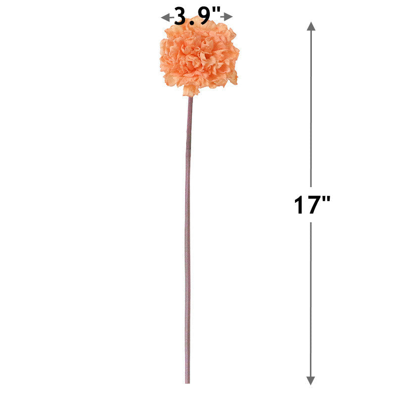 Bulk Autumn Silk Flowers 17" Burnt Retro Curly Edge Carnation Stems Wholesale