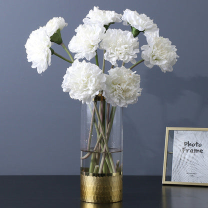 Bulk Autumn Silk Flowers 17" Burnt Retro Curly Edge Carnation Stems Wholesale