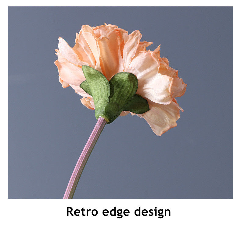 Bulk Autumn Silk Flowers 17" Burnt Retro Curly Edge Carnation Stems Wholesale