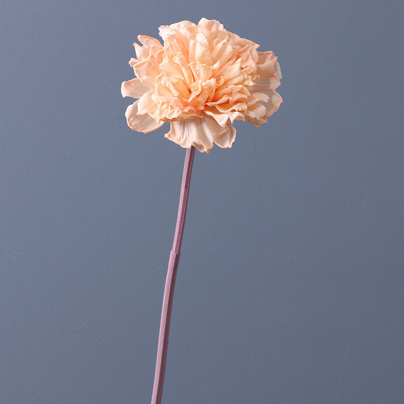 Bulk Autumn Silk Flowers 17" Burnt Retro Curly Edge Carnation Stems Wholesale