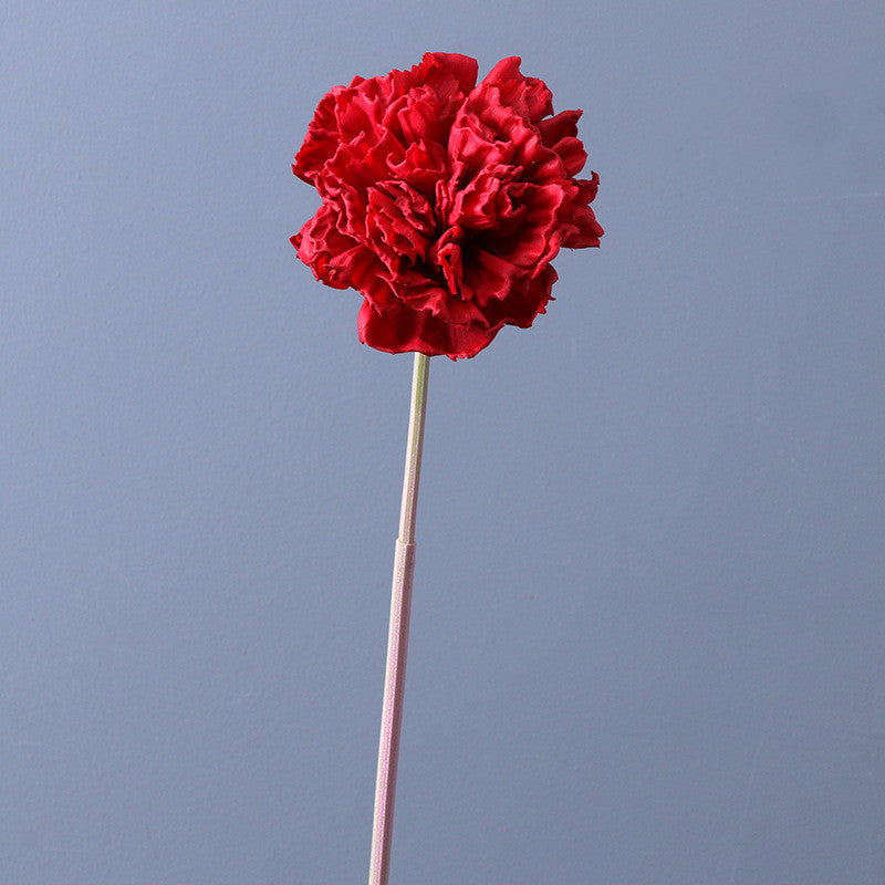 Bulk Autumn Silk Flowers 17" Burnt Retro Curly Edge Carnation Stems Wholesale