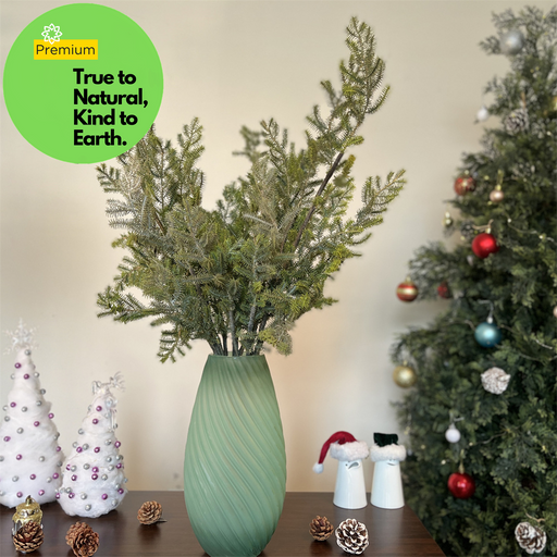 Artificial Cedar Branches 6 Stems 18 Inch Real Touch Christmas Greenery